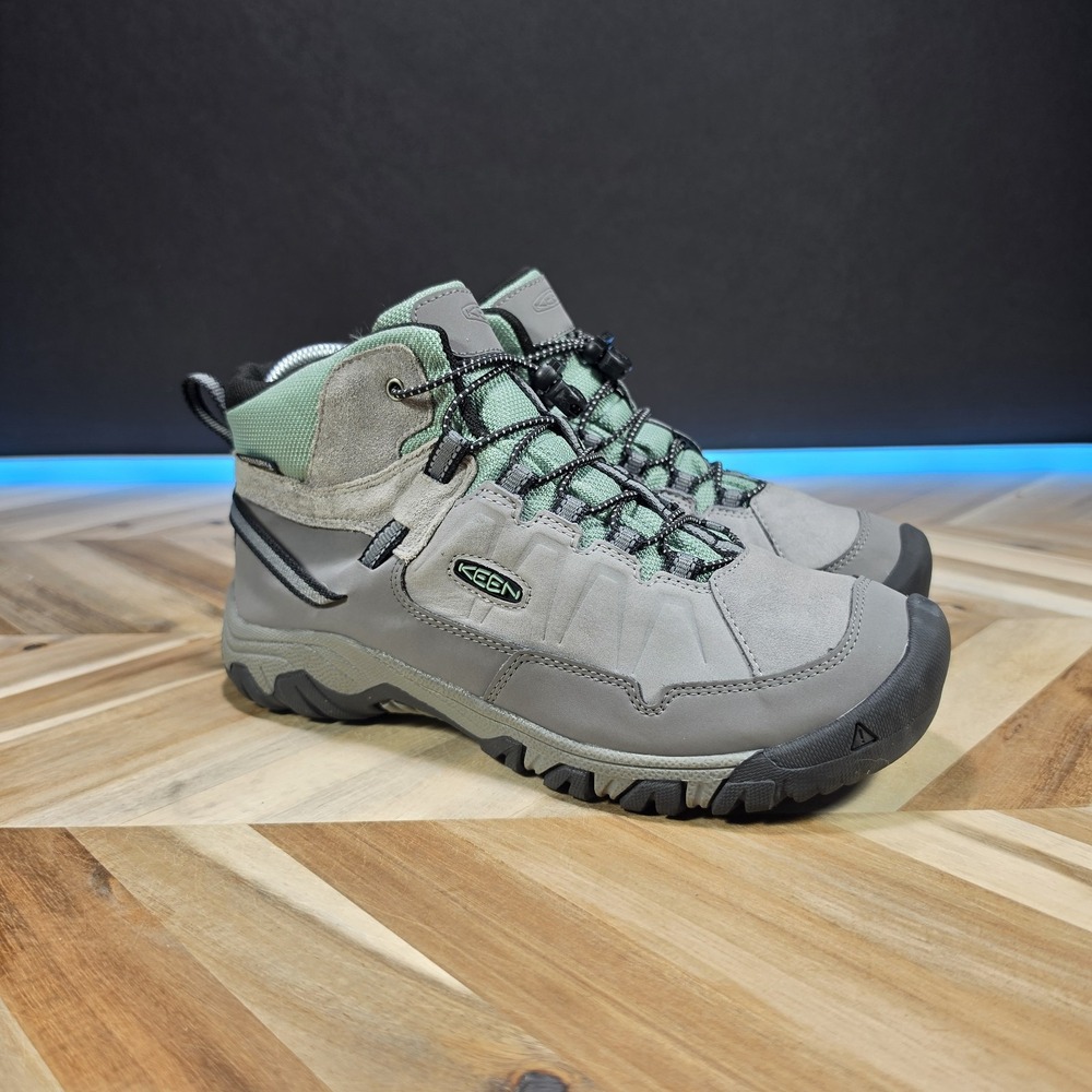 KEEN Kids Targhee IV Mid Waterproof Hiking Boots Alloy Granite Gray 6 1029559